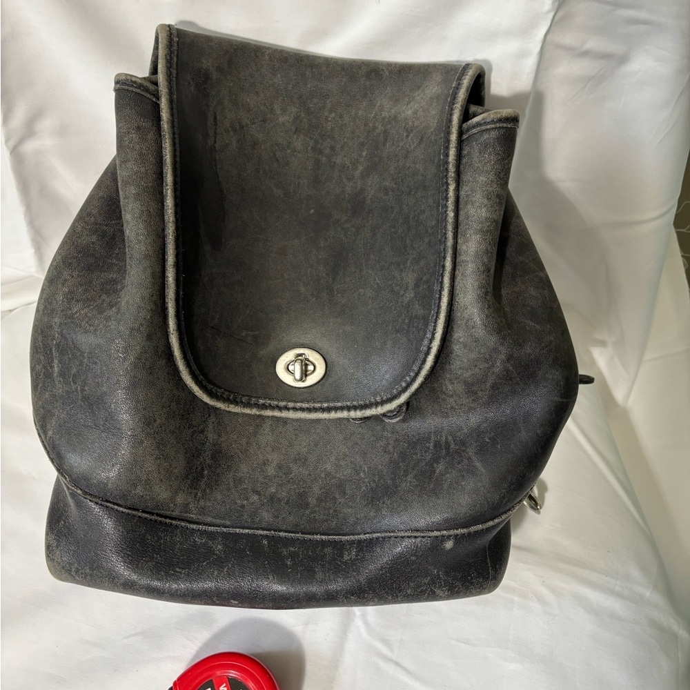 Coach Black and Silver Backpack with Timeless Design